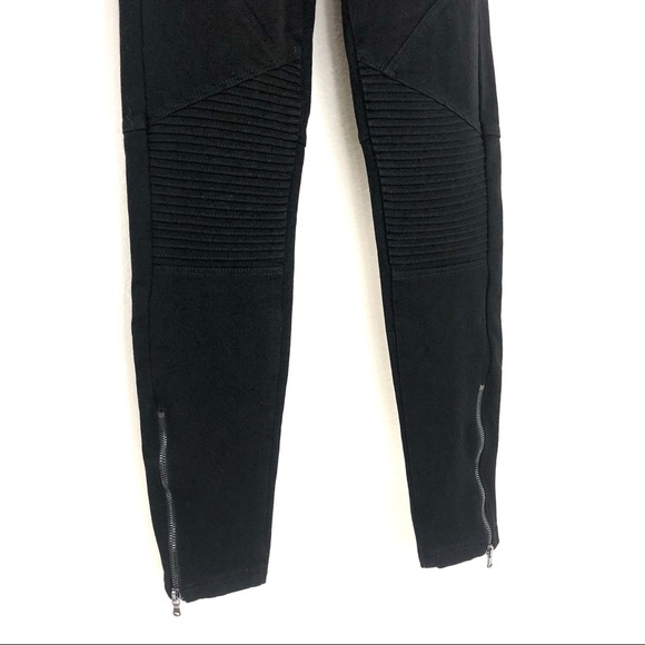 H&M | Black Moto Biker Skinny Jeans - Picture 4 of 8